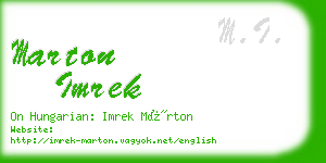 marton imrek business card